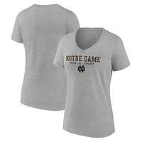 Women's Heather Gray Notre Dame Fighting Irish Authentic Pick-A-Sport V-Neck T-Shirt