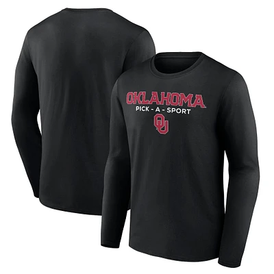 Men's Black Oklahoma Sooners Authentic Pick-A-Sport Long Sleeve T-Shirt