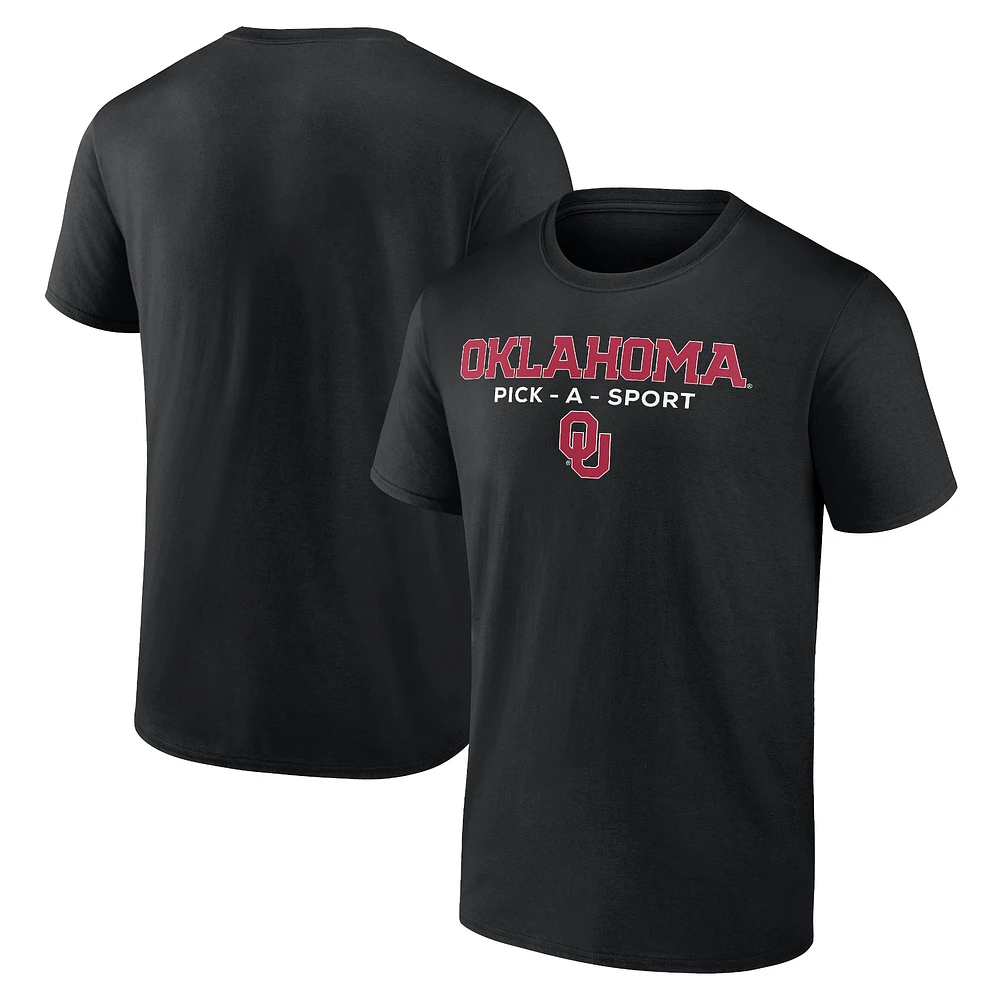 Men's Black Oklahoma Sooners Authentic Pick-A-Sport T-Shirt