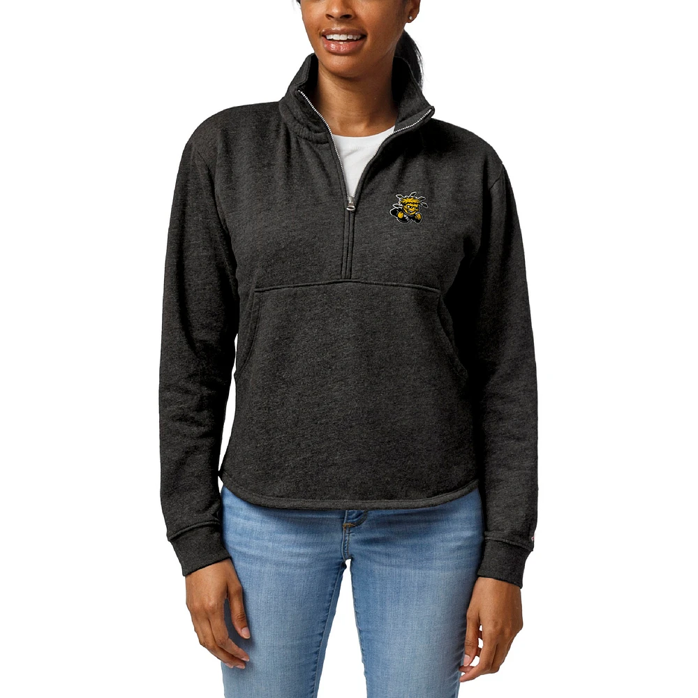 Women's League Collegiate Wear Heather Charcoal Wichita State Shockers Victory Springs Tri-Blend Quarter-Zip Pullover Sweatshirt