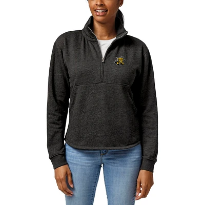 Women's League Collegiate Wear  Heather Charcoal Wichita State Shockers Victory Springs Tri-Blend Quarter-Zip Pullover Sweatshirt