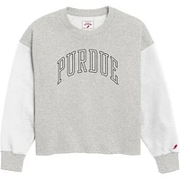 Women's League Collegiate Wear  Gray Purdue Boilermakers Reverse Fleece Cropped Pullover Sweatshirt