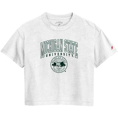 Women's League Collegiate Wear  White Michigan State Spartans Intramural Midi Tri-Blend T-Shirt