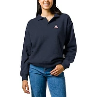 Women's League Collegiate Wear  Heather Navy UConn Huskies Victory Springs Tri-Blend Collared Pullover Sweatshirt