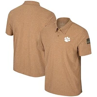 Men's Colosseum Khaki Clemson Tigers OHT Military Appreciation Cloud Jersey Desert Polo