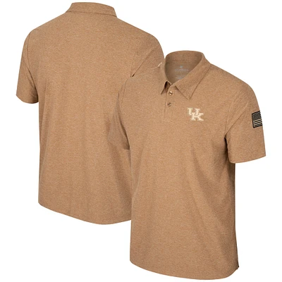 Men's Colosseum Khaki Kentucky Wildcats OHT Military Appreciation Cloud Jersey Desert Polo