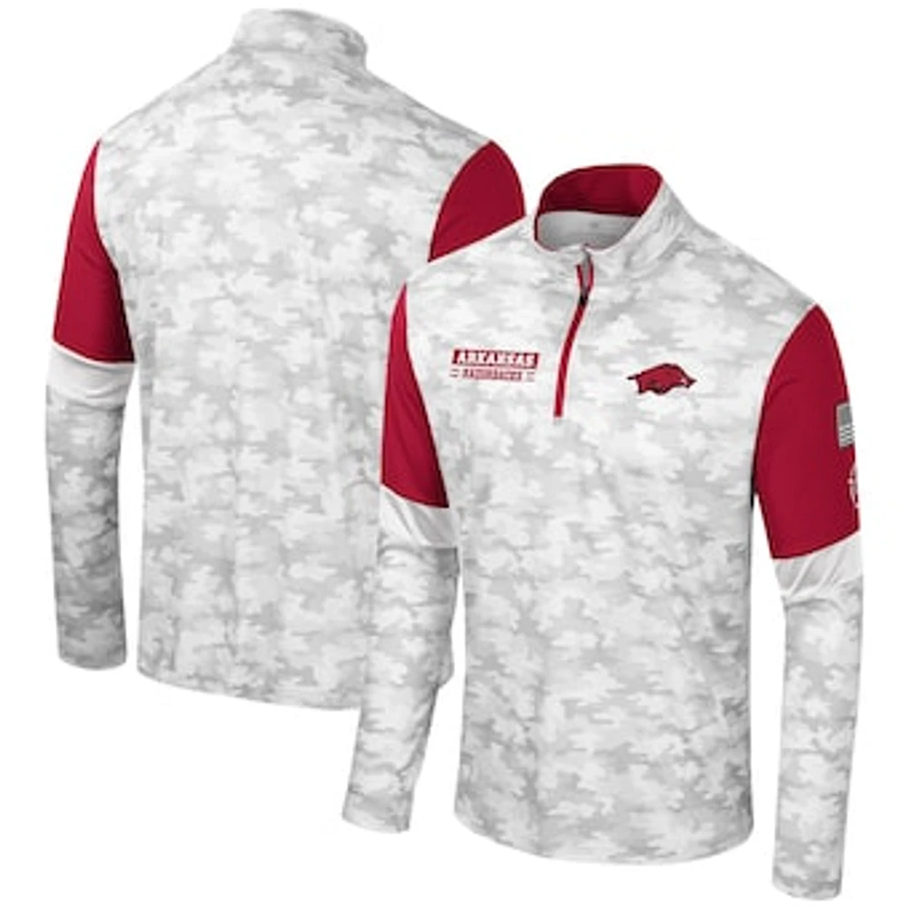 Men's Colosseum  Camo Arkansas Razorbacks OHT Military Appreciation Tomahawk Quarter-Zip Windshirt