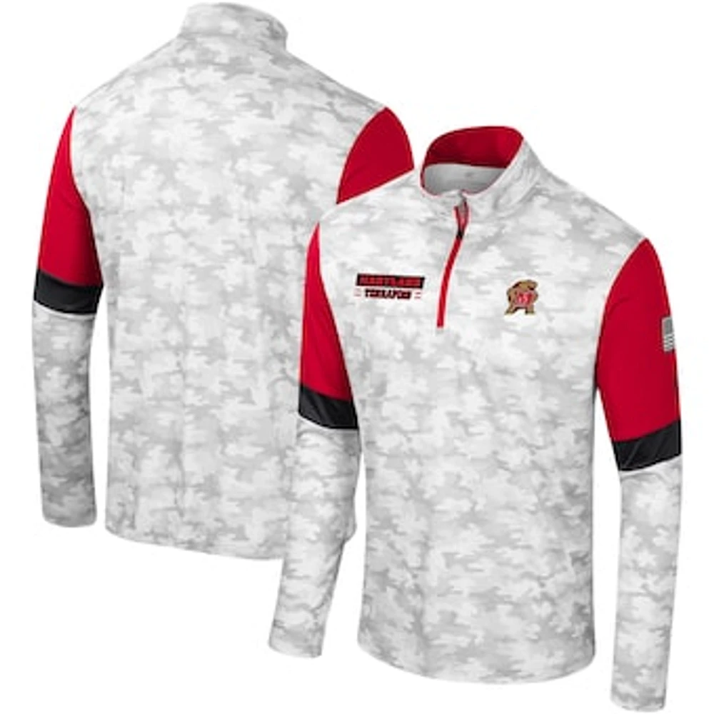 Men's Colosseum  Camo Maryland Terrapins OHT Military Appreciation Tomahawk Quarter-Zip Windshirt