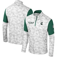 Men's Colosseum  Camo Michigan State Spartans OHT Military Appreciation Tomahawk Quarter-Zip Windshirt