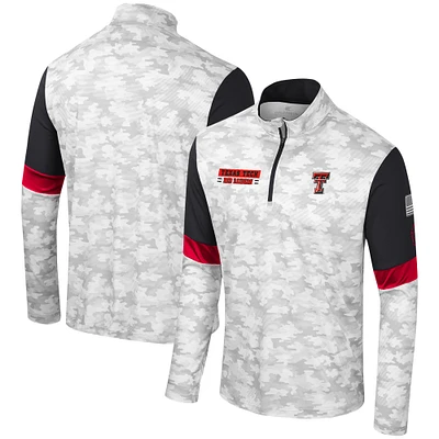 Men's Colosseum  Camo Texas Tech Red Raiders OHT Military Appreciation Tomahawk Quarter-Zip Windshirt