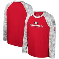 Youth Colosseum Red/Camo Georgia Bulldogs OHT Military Appreciation Dark Star Raglan Long Sleeve T-Shirt