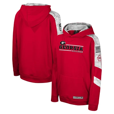 Youth Colosseum Red Georgia Bulldogs OHT Military Appreciation Cyclone Digital Camo Pullover Hoodie