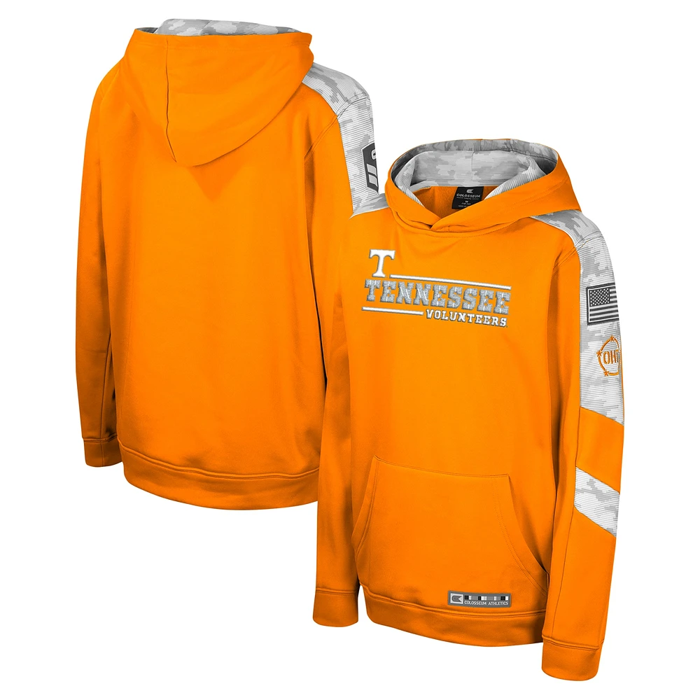 Youth Colosseum Tennessee Orange Tennessee Volunteers OHT Military Appreciation Cyclone Digital Camo Pullover Hoodie