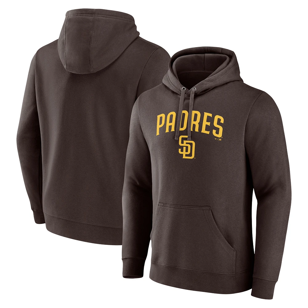Men's Fanatics Brown San Diego Padres Team Lockup Pullover Hoodie
