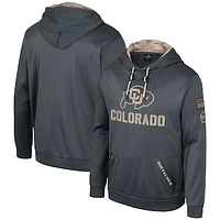 Men's Colosseum Charcoal Colorado Buffaloes OHT Military Appreciation Pullover Hoodie