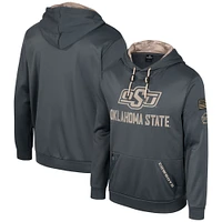 Men's Colosseum Charcoal Oklahoma State Cowboys OHT Military Appreciation Pullover Hoodie