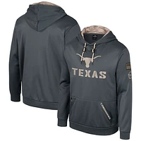 Men's Colosseum Charcoal Texas Longhorns OHT Military Appreciation Pullover Hoodie