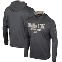 Men's Colosseum Charcoal Oklahoma State Cowboys OHT Military Appreciation Long Sleeve Hoodie T-Shirt