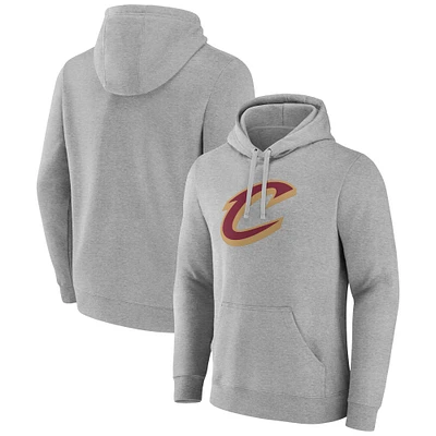 Men's Fanatics  Heather Gray Cleveland Cavaliers Primary Logo Pullover Hoodie