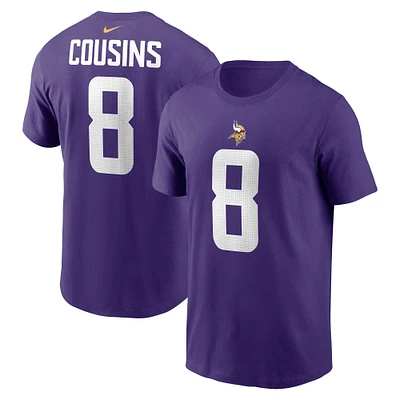 Men's Nike Kirk Cousins  Purple Minnesota Vikings  Player Name & Number T-Shirt