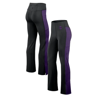 Women's Fanatics Black Minnesota Vikings Studio Fitted Flared Leggings