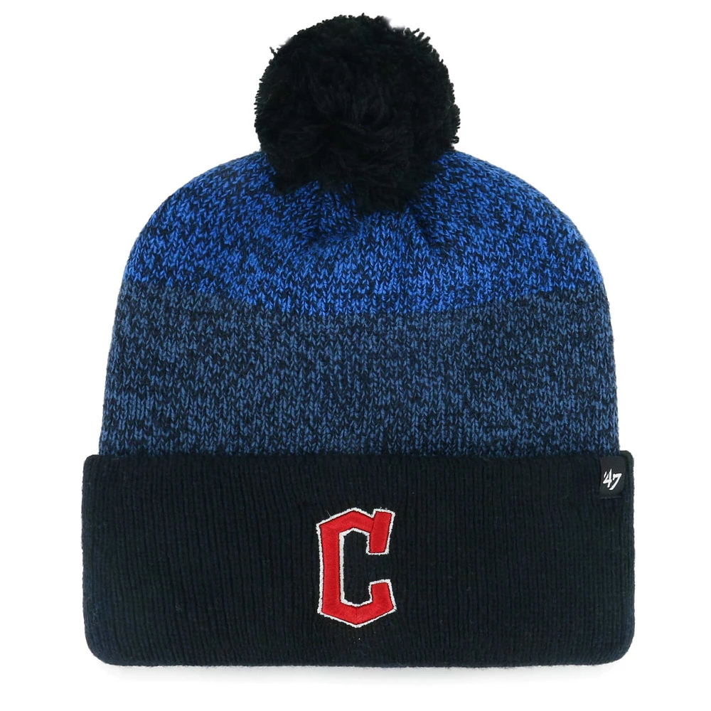 Men's '47 Navy Cleveland Guardians Darkfreeze Cuffed Knit Hat with Pom