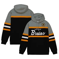 Men's Mitchell & Ness Black/ Boston Bruins Head Coach Pullover Hoodie