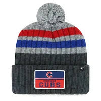 Men's '47 Gray Chicago Cubs Stack Cuffed Knit Hat with Pom