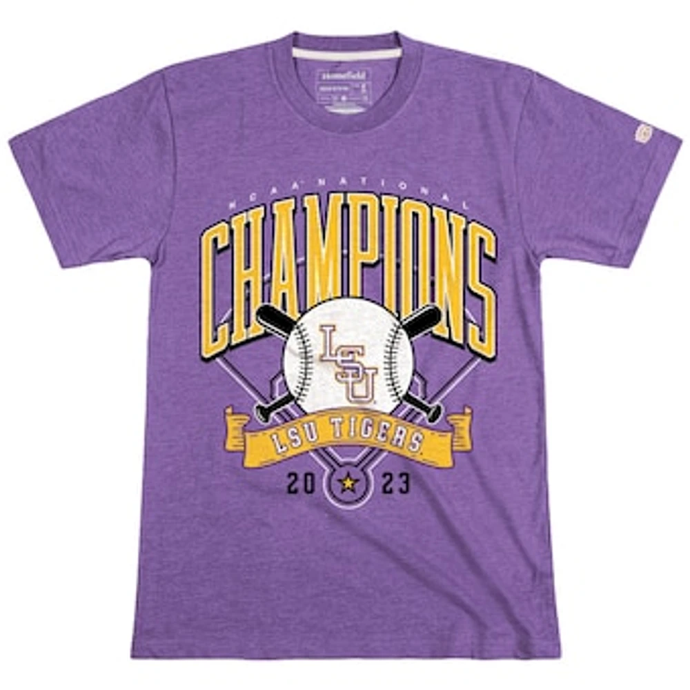 Unisex Homefield  Purple LSU Tigers 2023 NCAA Men's Baseball College World Series Champions T-Shirt