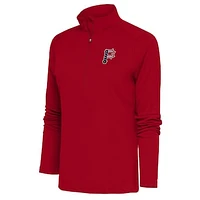 Women's Antigua  Red Pittsburgh Pirates Patriotic Tribute Half-Zip Pullover Top