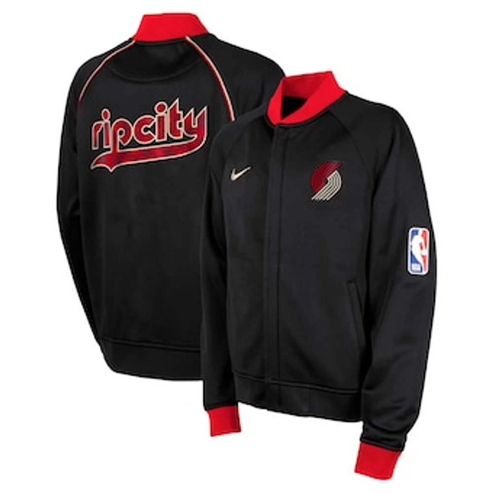 Youth Nike Black Portland Trail Blazers 2023/24 City Edition Authentic Showtime Full-Zip Jacket