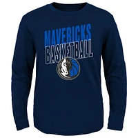 Youth Navy Dallas Mavericks Showtime Long Sleeve T-Shirt