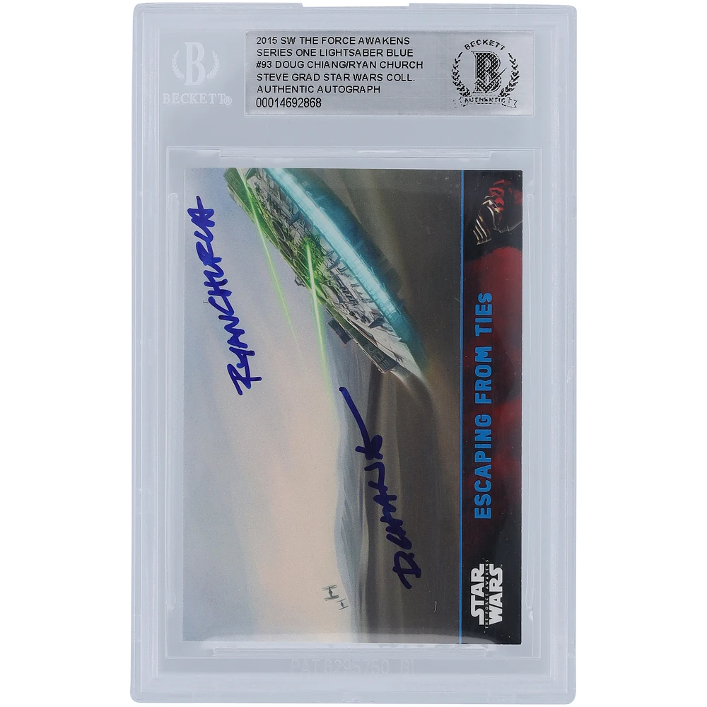 Doug Chiang & Ryan Church Star Wars Autographed 2015 Topps The Force Awakens #93 BGS Authenticated Authenticated Card