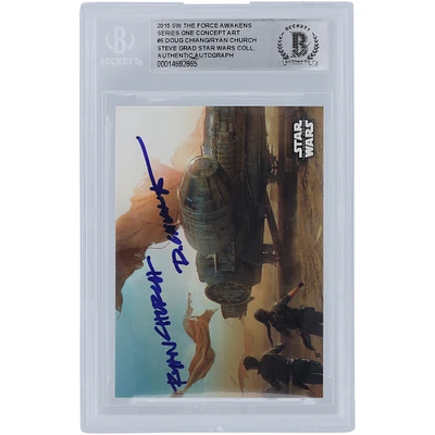 Doug Chiang & Ryan Church Star Wars Autographed 2015 Topps The Force Awakens #6 BGS Authenticated Authenticated Card