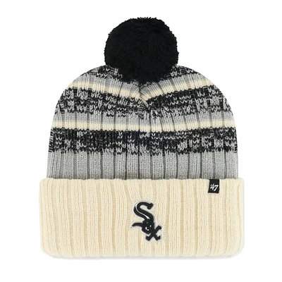 Men's '47 Natural Chicago White Sox Tavern Cuffed Knit Hat with Pom