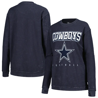 Women's G-III 4Her by Carl Banks Navy Dallas Cowboys Comfy Cord Pullover Sweatshirt