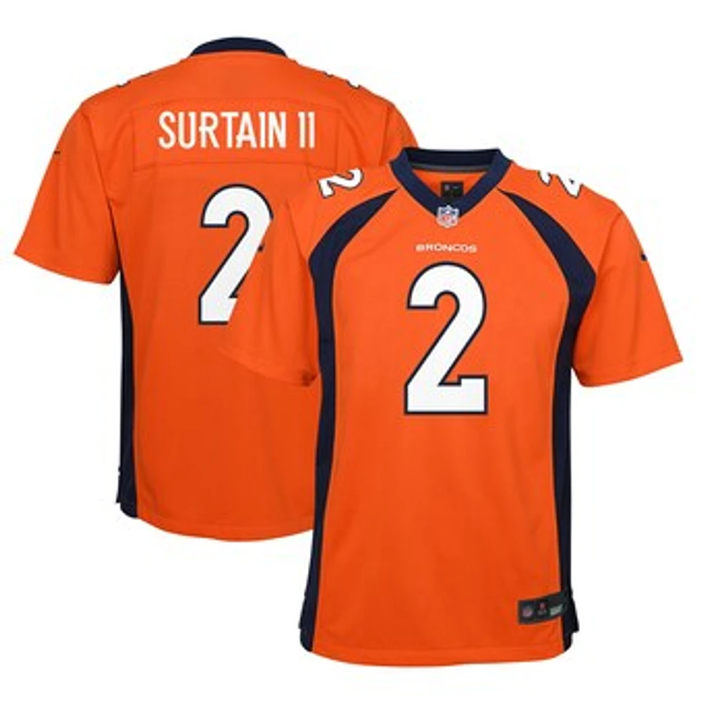 Youth Nike Patrick Surtain II Orange Denver Broncos Game Jersey