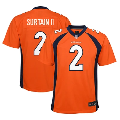 Youth Nike Patrick Surtain II Orange Denver Broncos Game Jersey