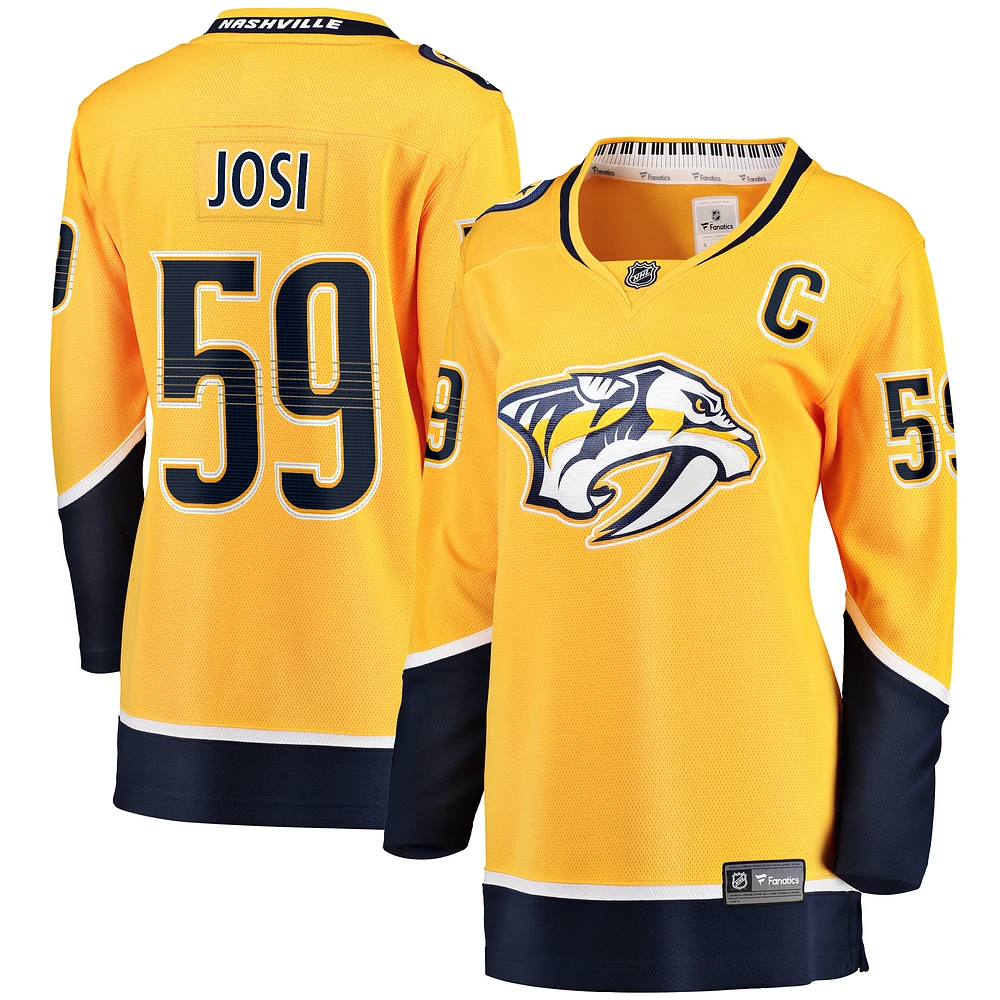 Women's Fanatics Roman Josi Gold Nashville Predators Home Breakaway Player Jersey