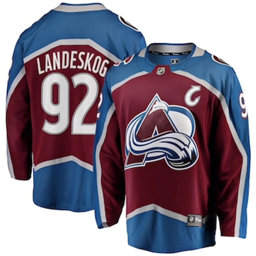 Men's Fanatics Gabriel Landeskog Burgundy Colorado Avalanche Captain Patch Home Breakaway Jersey