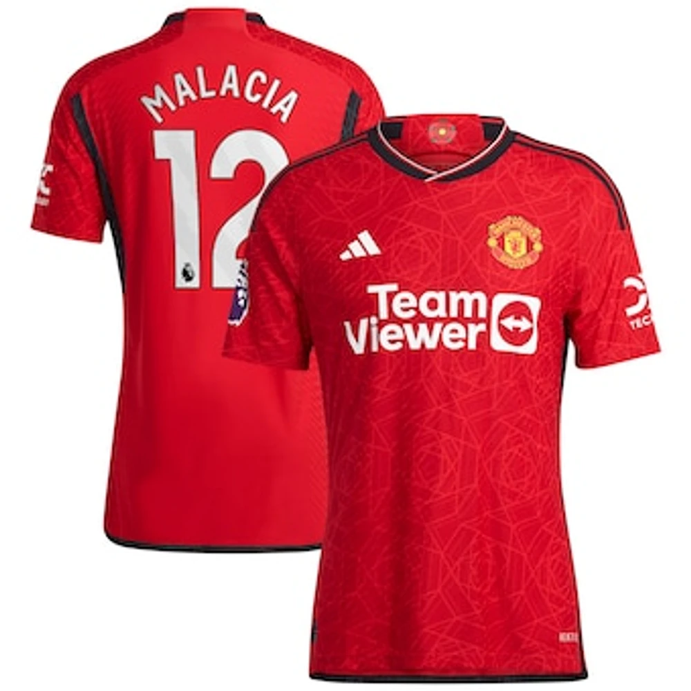 Men's adidas Tyrell Malacia Red Manchester United 2023/24 Home Authentic Player Jersey