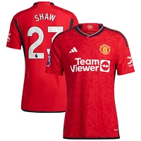 Men's adidas Luke Shaw Red Manchester United 2023/24 Home Authentic Player Jersey