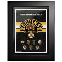 Boston Bruins Centennial 12" x 16" Logo History Framed Print