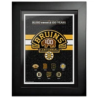 Boston Bruins Centennial 12" x 16" Logo History Framed Print