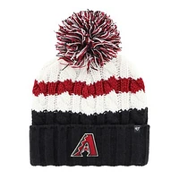 Women's '47 White/Black Arizona Diamondbacks Ashfield Cuffed Knit Hat with Pom