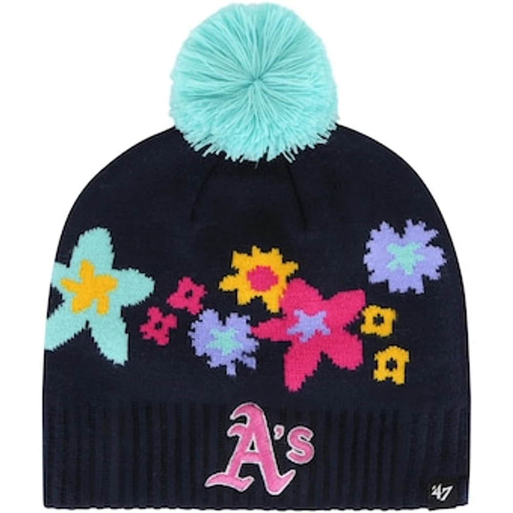 Girls Youth '47 Navy Athletics Buttercup Knit Beanie with Pom