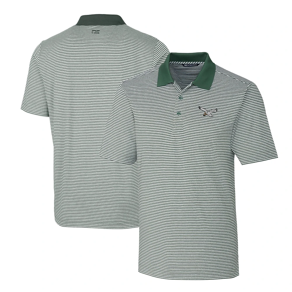 Men's Cutter & Buck Midnight Green Philadelphia Eagles Gridiron Classics Big Tall Forge Tonal Stripe Stretch Polo