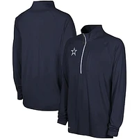 Men's Navy Dallas Cowboys Sweat It Out Raglan Quarter-Zip Jacket