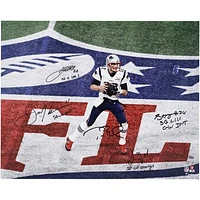 Limited Edition of 53: New England Patriots Autographed Super Bowl LIII Photo with 5 Signatures including Tom Brady, Stephon Gilmore & Julian Edelman and Multiple Inscriptions