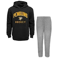 Toddler Black/Heather Gray Pittsburgh Penguins Play by Pullover Hoodie & Pants Set